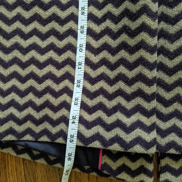 EUC Boden taupe and purple chevron wool winter coat - Picture 12 of 16
